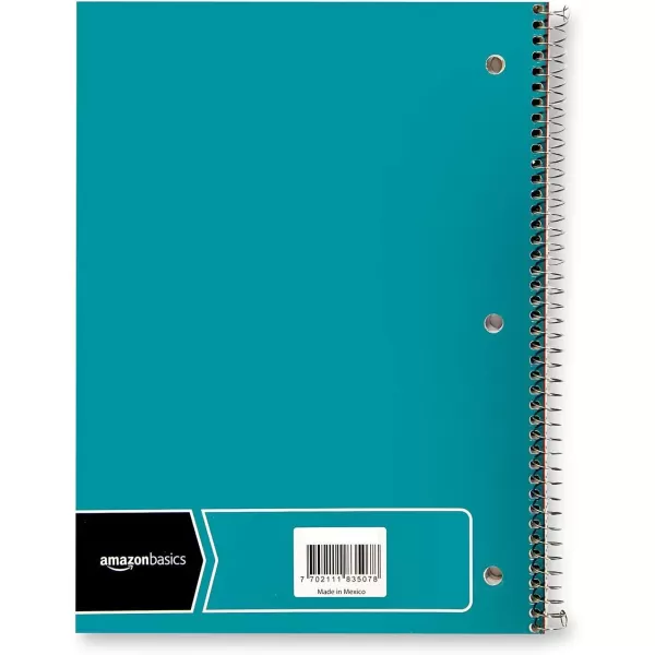 Amazon Basics College Ruled Wirebound Spiral Notebook 100 Sheet  5Pack Assorted Sunburst Pattern ColorsAssorted Solid