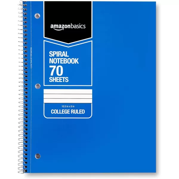 Amazon Basics College Ruled Wirebound Spiral Notebook 100 Sheet  5Pack Assorted Sunburst Pattern ColorsAssorted Solid