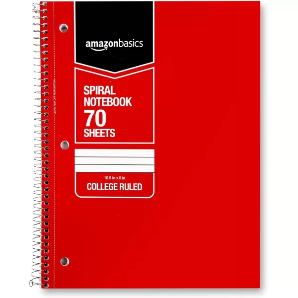 Amazon Basics College Ruled Wirebound Spiral Notebook 100 Sheet  5Pack Assorted Sunburst Pattern ColorsAssorted Solid