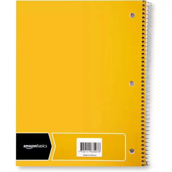 Amazon Basics College Ruled Wirebound Spiral Notebook 100 Sheet  5Pack Assorted Sunburst Pattern ColorsAssorted Solid