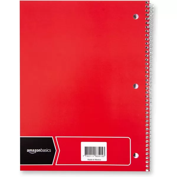 Amazon Basics College Ruled Wirebound Spiral Notebook 100 Sheet  5Pack Assorted Sunburst Pattern ColorsAssorted Solid