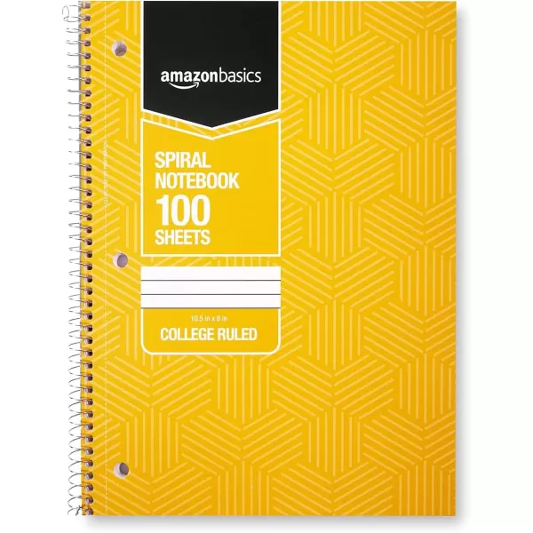 Amazon Basics College Ruled Wirebound Spiral Notebook 100 Sheet  5Pack Assorted Sunburst Pattern ColorsAssorted Sunburst Pattern
