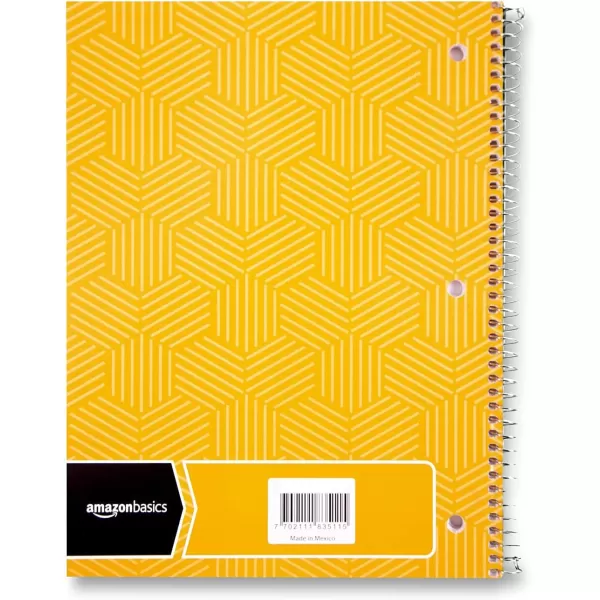 Amazon Basics College Ruled Wirebound Spiral Notebook 100 Sheet  5Pack Assorted Sunburst Pattern ColorsAssorted Sunburst Pattern