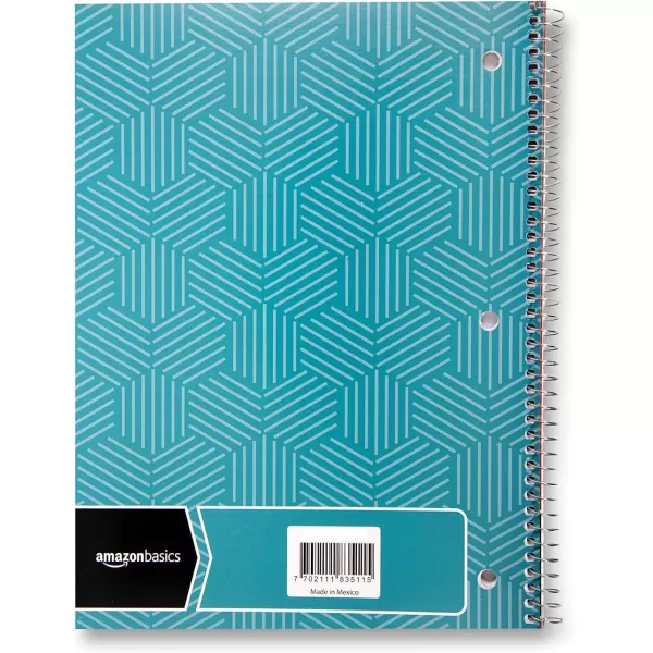 Amazon Basics College Ruled Wirebound Spiral Notebook 100 Sheet  5Pack Assorted Sunburst Pattern ColorsAssorted Sunburst Pattern