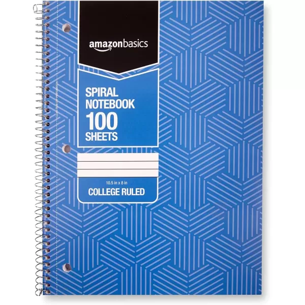 Amazon Basics College Ruled Wirebound Spiral Notebook 100 Sheet  5Pack Assorted Sunburst Pattern ColorsAssorted Sunburst Pattern
