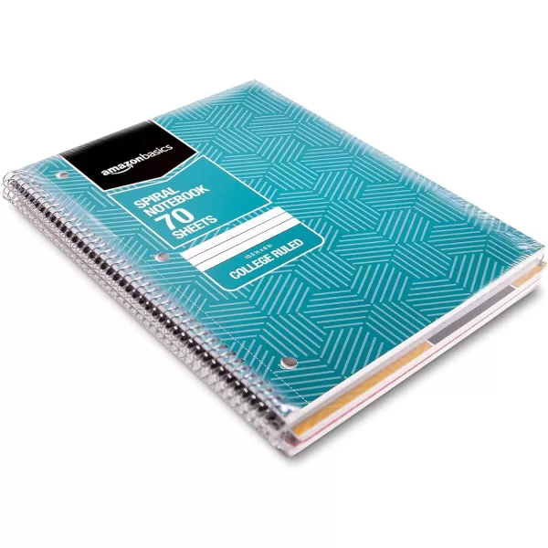 Amazon Basics College Ruled Wirebound Spiral Notebook 100 Sheet  5Pack Assorted Sunburst Pattern ColorsAssorted Sunburst Pattern