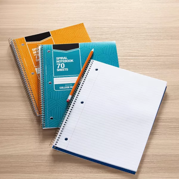 Amazon Basics College Ruled Wirebound Spiral Notebook 100 Sheet  5Pack Assorted Sunburst Pattern ColorsAssorted Sunburst Pattern
