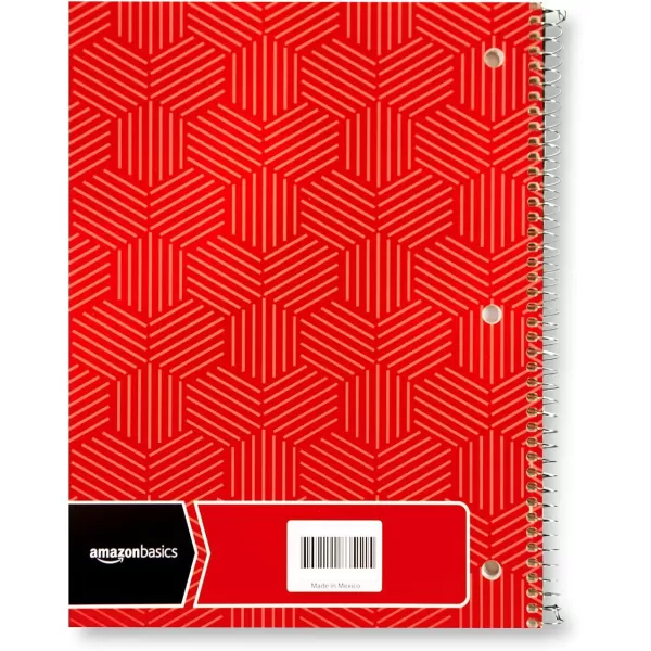 Amazon Basics College Ruled Wirebound Spiral Notebook 100 Sheet  5Pack Assorted Sunburst Pattern ColorsAssorted Sunburst Pattern