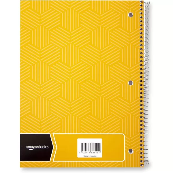 Amazon Basics College Ruled Wirebound Spiral Notebook 100 Sheet  5Pack Assorted Sunburst Pattern ColorsAssorted Sunburst Pattern