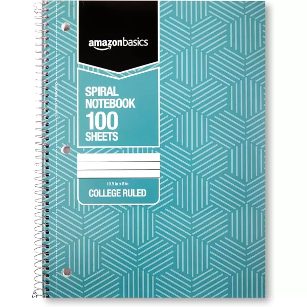 Amazon Basics College Ruled Wirebound Spiral Notebook 100 Sheet  5Pack Assorted Sunburst Pattern ColorsAssorted Sunburst Pattern