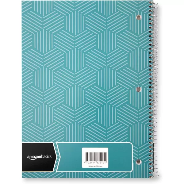 Amazon Basics College Ruled Wirebound Spiral Notebook 100 Sheet  5Pack Assorted Sunburst Pattern ColorsAssorted Sunburst Pattern