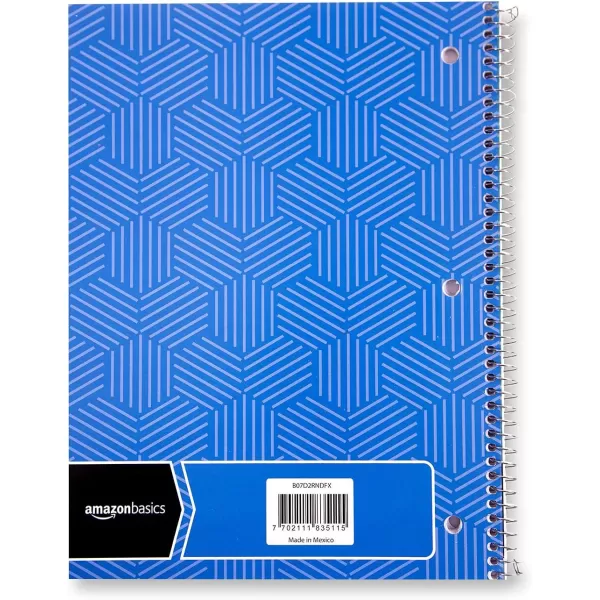 Amazon Basics College Ruled Wirebound Spiral Notebook 100 Sheet  5Pack Assorted Sunburst Pattern ColorsAssorted Sunburst Pattern