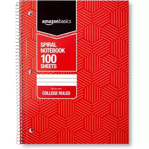 Amazon Basics College Ruled Wirebound Spiral Notebook 100 Sheet  5Pack Assorted Sunburst Pattern ColorsAssorted Sunburst Pattern