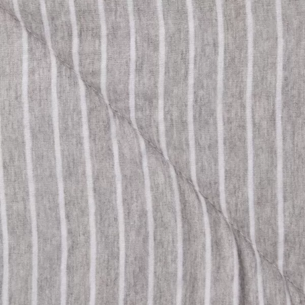 Amazon Basics Cotton Blend Jersey Knit Comforter Set FullQueen Gray StripeLight Gray Stripe