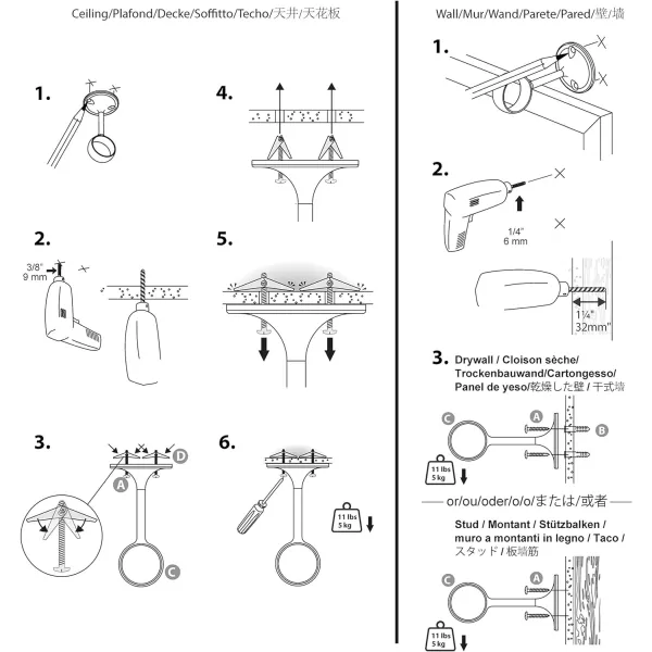Amazon Basics Curtain Rod CeilingMount Bracket Set of 2 BlackBlack