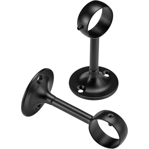 Amazon Basics Curtain Rod CeilingMount Bracket Set of 2 BlackBlack