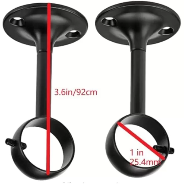 Amazon Basics Curtain Rod CeilingMount Bracket Set of 2 BlackNickel