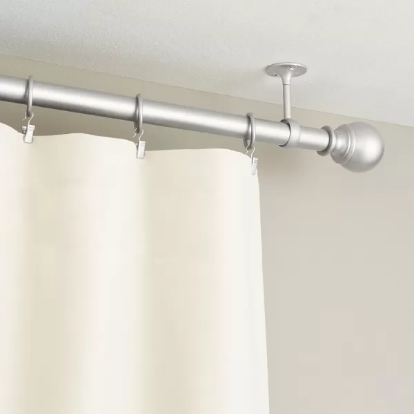 Amazon Basics Curtain Rod CeilingMount Bracket Set of 2 BlackNickel