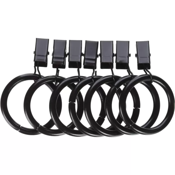 Amazon Basics Curtain Rod Clip Rings for 1 Rod Set of 7 BlackBronze