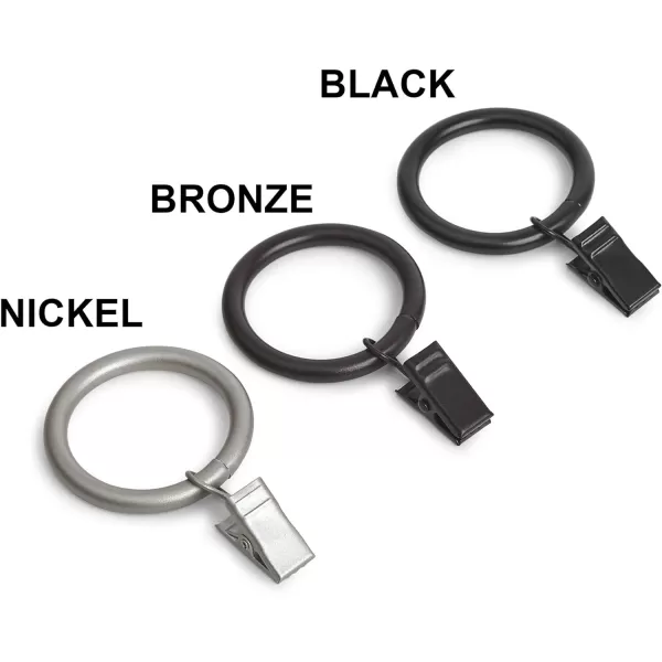 Amazon Basics Curtain Rod Clip Rings for 1 Rod Set of 7 BlackBronze
