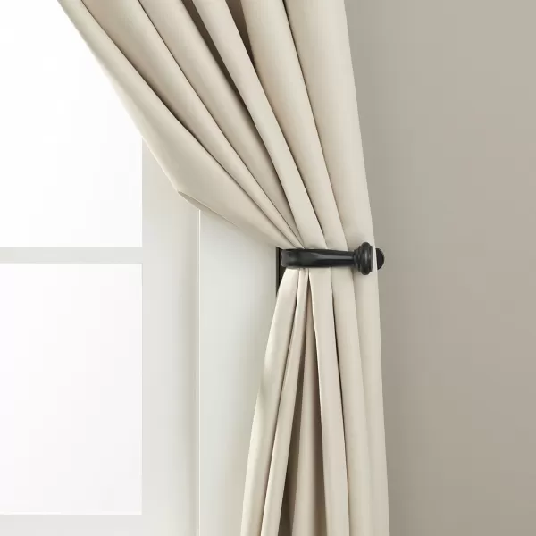 Amazon Basics Decorative Curtain Drapery Holdbacks Set of 2 BlackBlack