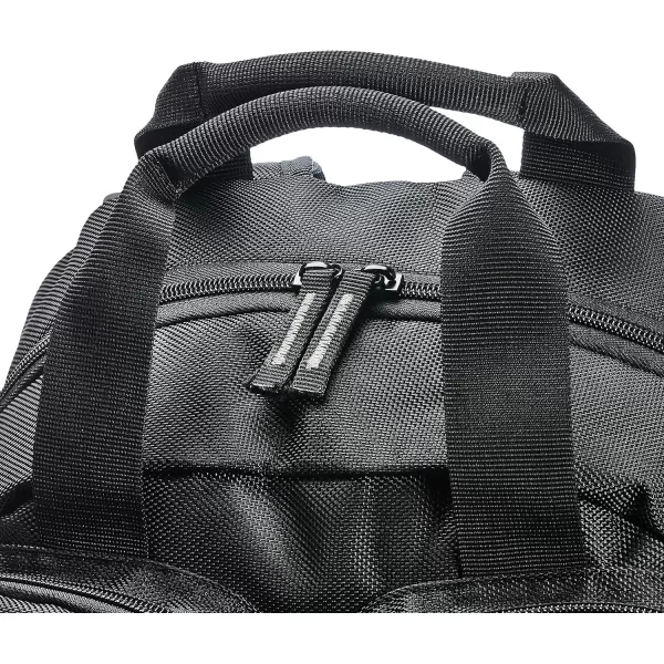 Amazon Basics Durable Padded Tool Bag Backpack Black  23 Pocket with 3 Pocket Front23Pocket with 3Pocket Front