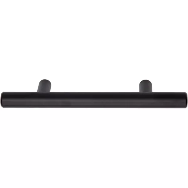 Amazon Basics Euro Bar Cabinet Handle 12inch Diameter 538inch Length 3inch Hole Center Oil Rubbed Bronze 25PackFlat Black
