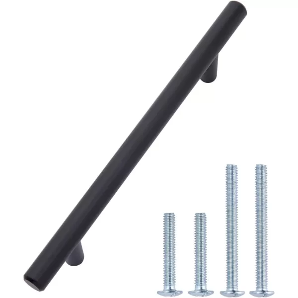 Amazon Basics Euro Bar Cabinet Handle 12inch Diameter 538inch Length 3inch Hole Center Oil Rubbed Bronze 25PackFlat Black