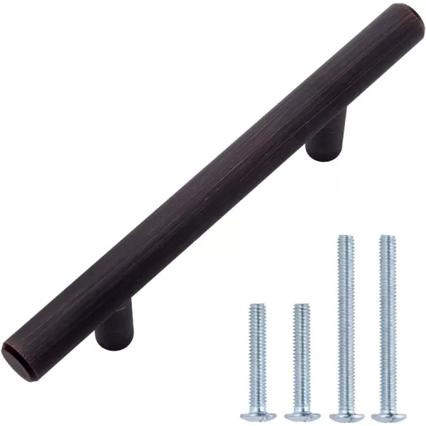 Amazon Basics Euro Bar Cabinet Handle 12inch Diameter 538inch Length 3inch Hole Center Oil Rubbed Bronze 25PackGolden Champagne