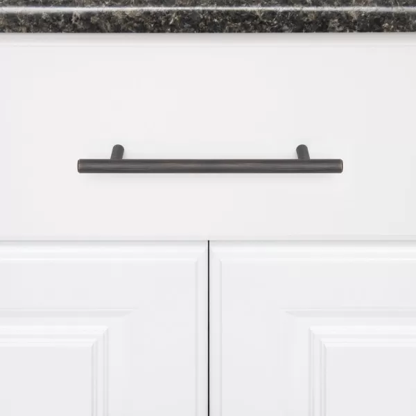 Amazon Basics Euro Bar Cabinet Handle 12inch Diameter 538inch Length 3inch Hole Center Oil Rubbed Bronze 25PackOil Rubbed Bronze