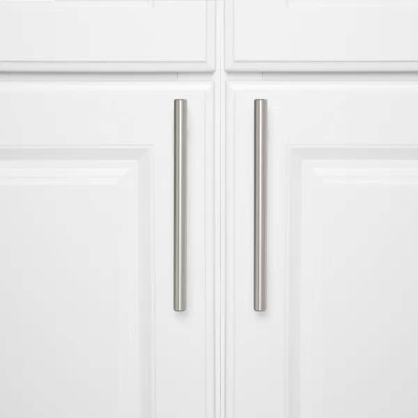 Amazon Basics Euro Bar Cabinet Handle 12inch Diameter 538inch Length 3inch Hole Center Oil Rubbed Bronze 25PackSatin Nickel