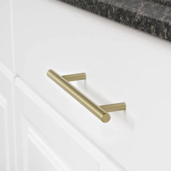 Amazon Basics Euro Bar Cabinet Handle 12inch Diameter 738inch Length 5inch Hole Center Oil Rubbed Bronze 25PackGolden Champagne