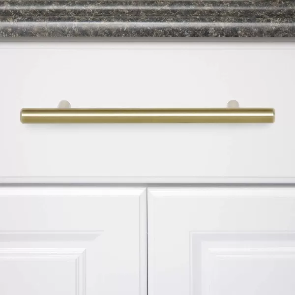 Amazon Basics Euro Bar Cabinet Handle 12inch Diameter 738inch Length 5inch Hole Center Oil Rubbed Bronze 25PackGolden Champagne