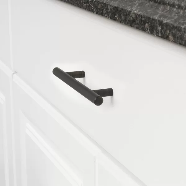 Amazon Basics Euro Bar Cabinet Handle 12inch Diameter 738inch Length 5inch Hole Center Oil Rubbed Bronze 25PackOil Rubbed Bronze