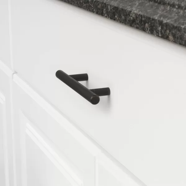 Amazon Basics Euro Bar Cabinet Handle 12inch Diameter 738inch Length 5inch Hole Center Oil Rubbed Bronze 25PackOil Rubbed Bronze