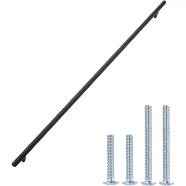 Amazon Basics Euro Bar Cabinet Handle 38inch Diameter 538inch Length 3inch Hole Center Golden Champagne 25packFlat Black