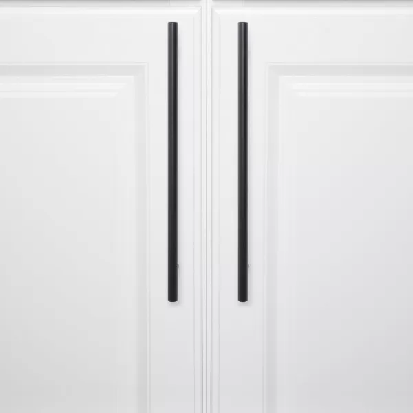 Amazon Basics Euro Bar Cabinet Handle 38inch Diameter 538inch Length 3inch Hole Center Golden Champagne 25packFlat Black