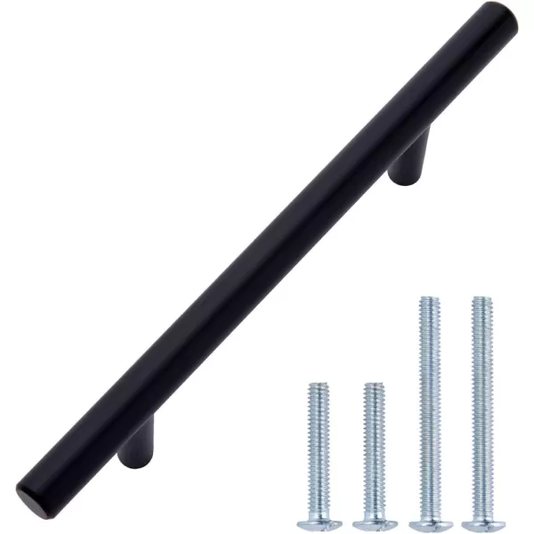 Amazon Basics Euro Bar Cabinet Handle 38inch Diameter 538inch Length 3inch Hole Center Golden Champagne 25packFlat Black