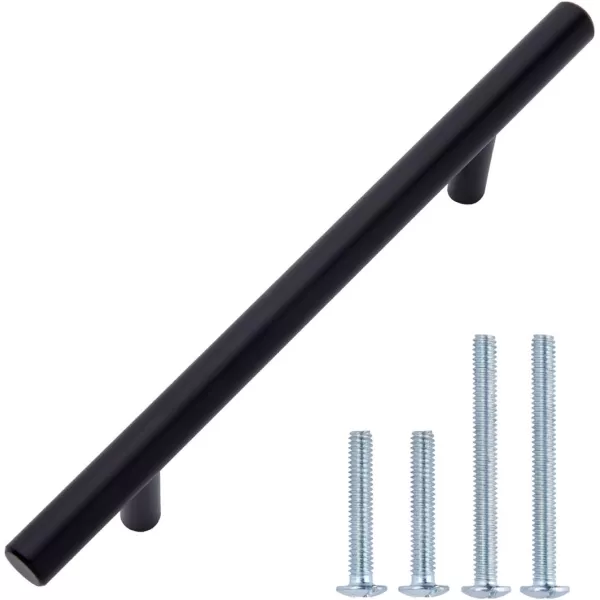 Amazon Basics Euro Bar Cabinet Handle 38inch Diameter 538inch Length 3inch Hole Center Golden Champagne 25packFlat Black