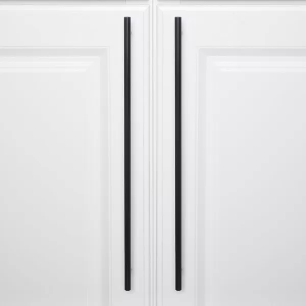 Amazon Basics Euro Bar Cabinet Handle 38inch Diameter 538inch Length 3inch Hole Center Golden Champagne 25packFlat Black
