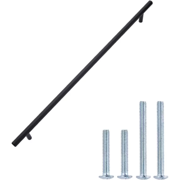 Amazon Basics Euro Bar Cabinet Handle 38inch Diameter 538inch Length 3inch Hole Center Golden Champagne 25packFlat Black
