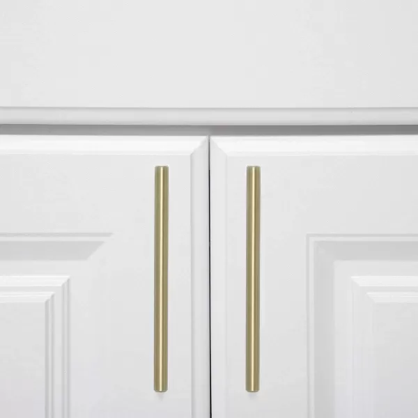 Amazon Basics Euro Bar Cabinet Handle 38inch Diameter 538inch Length 3inch Hole Center Golden Champagne 25packGolden Champagne