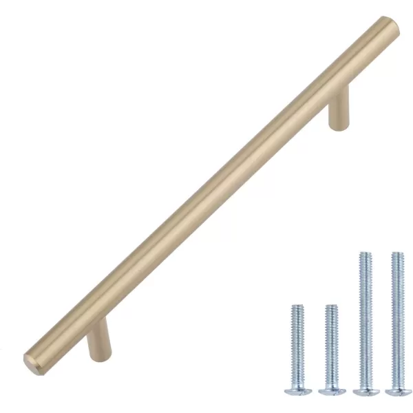 Amazon Basics Euro Bar Cabinet Handle 38inch Diameter 538inch Length 3inch Hole Center Golden Champagne 25packGolden Champagne