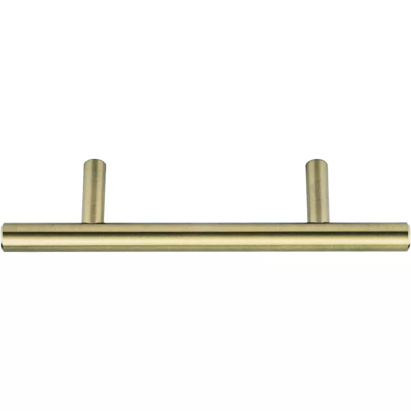 Amazon Basics Euro Bar Cabinet Handle 38inch Diameter 538inch Length 3inch Hole Center Golden Champagne 25packGolden Champagne