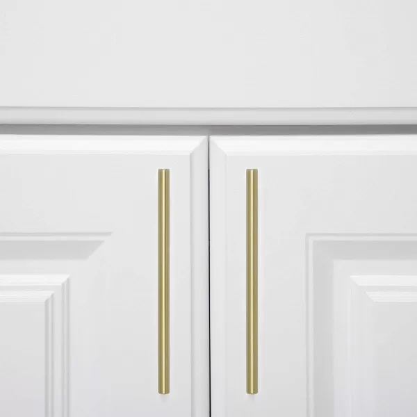 Amazon Basics Euro Bar Cabinet Handle 38inch Diameter 538inch Length 3inch Hole Center Golden Champagne 25packGolden Champagne