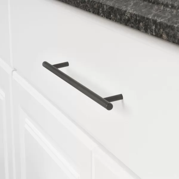 Amazon Basics Euro Bar Cabinet Handle 38inch Diameter 538inch Length 3inch Hole Center Golden Champagne 25packOil Rubbed Bronze