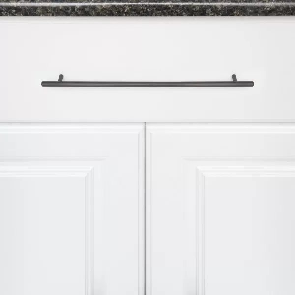Amazon Basics Euro Bar Cabinet Handle 38inch Diameter 538inch Length 3inch Hole Center Golden Champagne 25packOil Rubbed Bronze