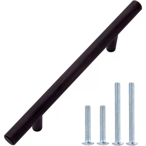 Amazon Basics Euro Bar Cabinet Handle 38inch Diameter 538inch Length 3inch Hole Center Golden Champagne 25packOil Rubbed Bronze