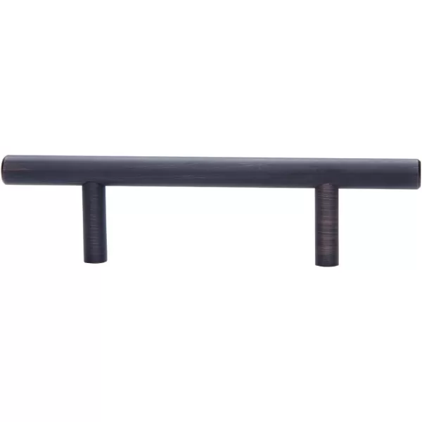 Amazon Basics Euro Bar Cabinet Handle 38inch Diameter 538inch Length 3inch Hole Center Golden Champagne 25packOil Rubbed Bronze