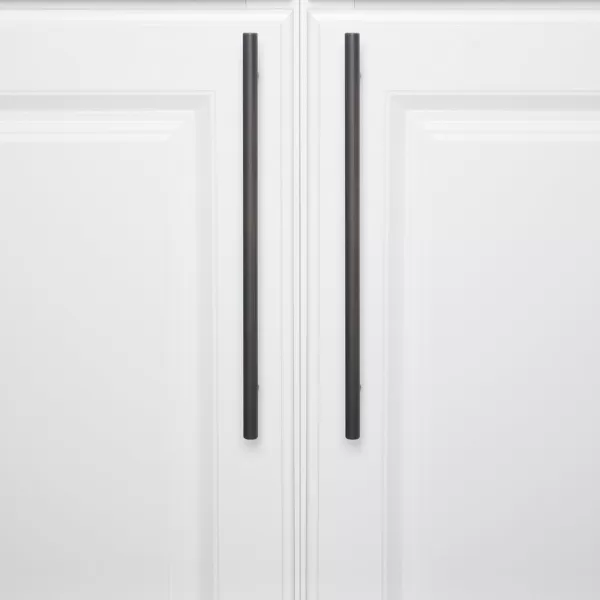 Amazon Basics Euro Bar Cabinet Handle 38inch Diameter 538inch Length 3inch Hole Center Golden Champagne 25packOil Rubbed Bronze
